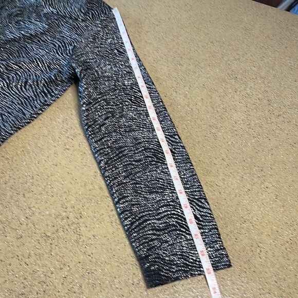 Chico's black and silver metallic tiger print asymmetrical zip front jacket sz 1 - Picture 14 of 16